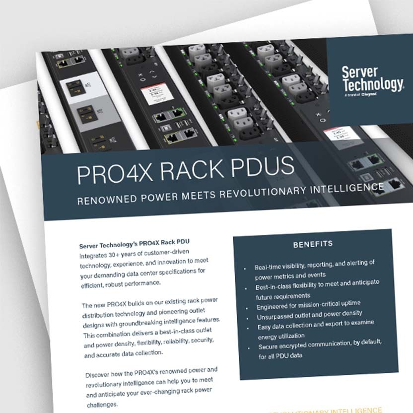 Server Tech PRO4X Rack PDUs Data Sheet