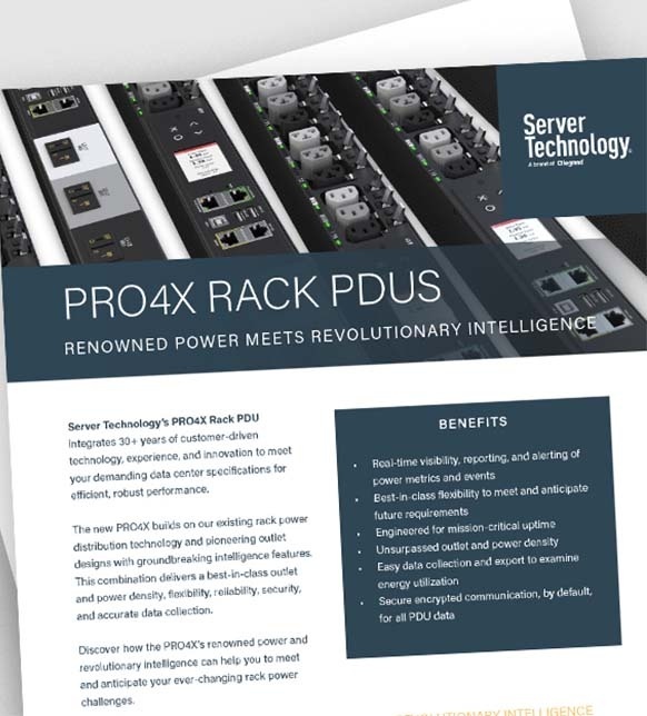 Server Tech PRO4X Rack PDUs Data Sheet