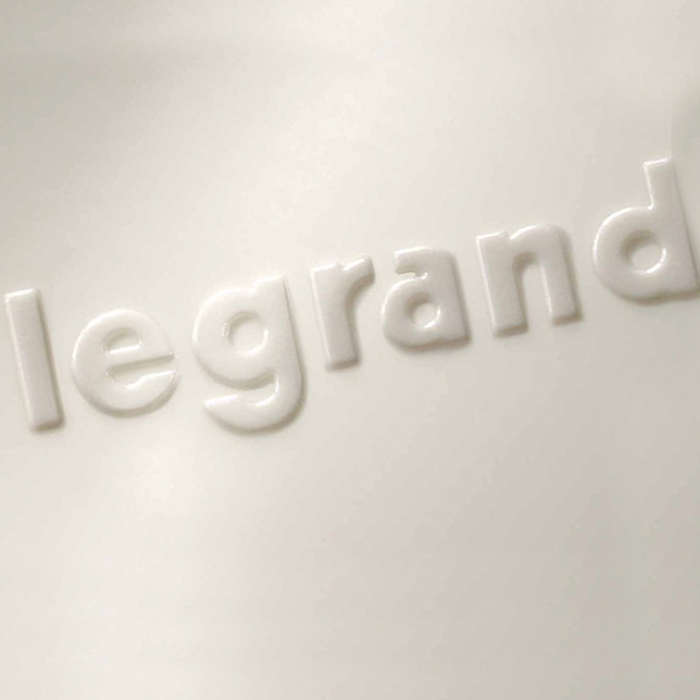 Legrand embossed in white
