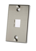 TracJack Stainless Steel Wall Phone Plate with Mounting Studs