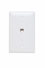 1-Gang Pre-configured Wall Plate with One RJ11 Telephone Jack, White