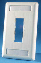 TRACJACK FACEPLATE, TWO-PORT (SINGLE GANG), PLASTIC