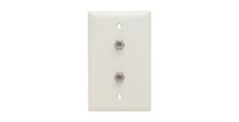 1-Gang Pre-configured Wall Plate with Two F-Type Couplers, White