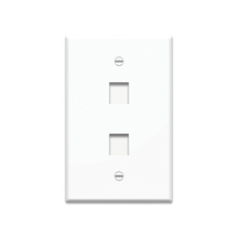 2-Port Keystone Wall Plate with Label, White