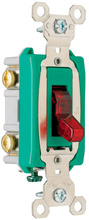 Industrial Extra Heavy Duty Specification Grade Switch, Lighted When On, Back and Side Wire, Red