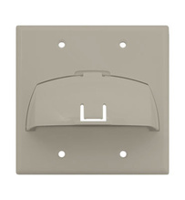 Double Gang Hinged Bullnose Wall Plate, Light Almond