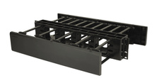 Horizontal Cable Manager, Double Sided, 2 rack unit, Black