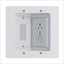 In-Wall Power & Cable Management In-Wall TV Connection Kit - New Construction/Retrofit (with outlet) 