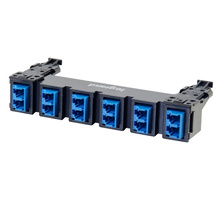 HDJ Series 6 LC Duplex to LC Duplex Fiber Adapter Panel, 12-Fiber OS2 - Blue