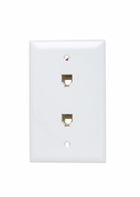 1-Gang Pre-configured Wall Plate with Two RJ11 Telephone Jacks, White