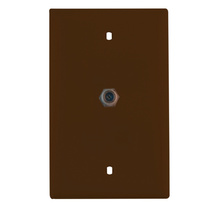 1-Gang Pre-configured Wall Plate with One F-Type Coupler, Brown