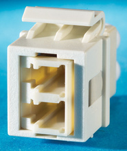 1-LC (2 fibers) fiber Keystone module, Beige adapter, Fog White Housing