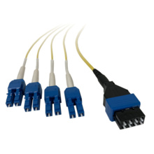 2 Meters (2 m), 4 Duplex LC/UPC To acclAIM/UPC, 9/125 OS2 Single-Mode, ONFP Plenum, 8 Fiber, Distribution Harness Cable, Yellow