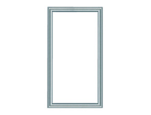 42-in Legrand Custom Door, Brushed Aluminum Frame, Clear Insert