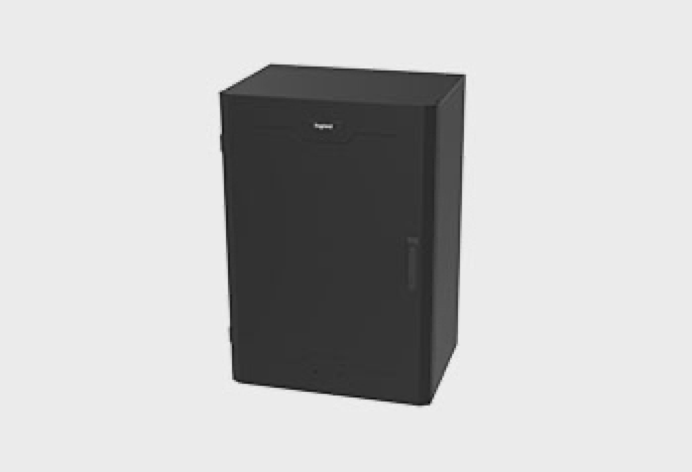 Image of a black wall mount cabinet