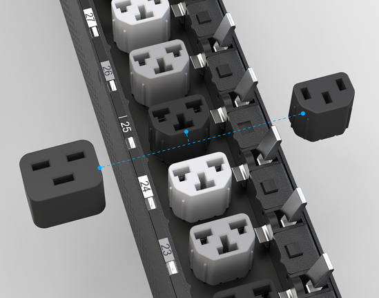 STI PDU with 3 different outlet types