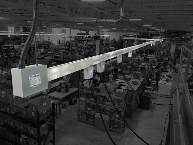 Image showing Track Busway overhead in a manufacturing facility