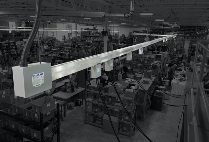 Image showing Track Busway overhead in a manufacturing facility