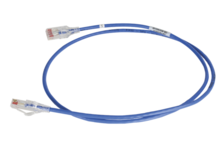 28awg Reduced diameter C6A/10G channel cord Blue 7FT