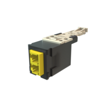 Infinium HD Fiber Module, Keyed Front Non-Keyed Rear LC Duplex (2 Fibers), HDJ Insert, Yellow Adapter Fog White for Panel